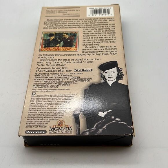Dark Victory VHS (Bette Davis, Humphrey Bogart) - Picture 2 of 3